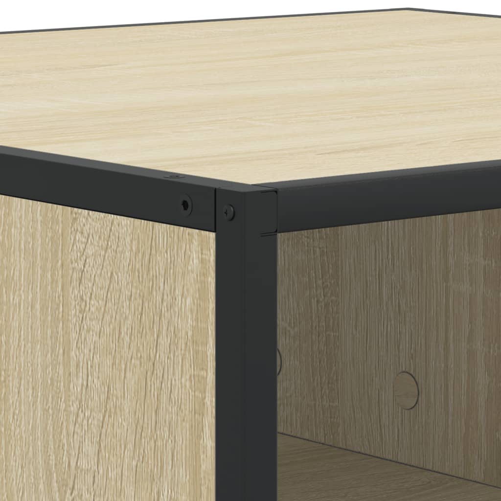 Tavolino Rovere Sonoma 80x80x30 cm in Truciolato e Metallo | homemem39