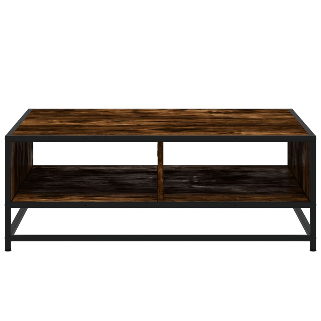 Tavolino Rovere Fumo 80x80x30 cm in Truciolato e Metallo | homemem39