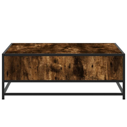 Tavolino Rovere Fumo 80x80x30 cm in Truciolato e Metallo | homemem39