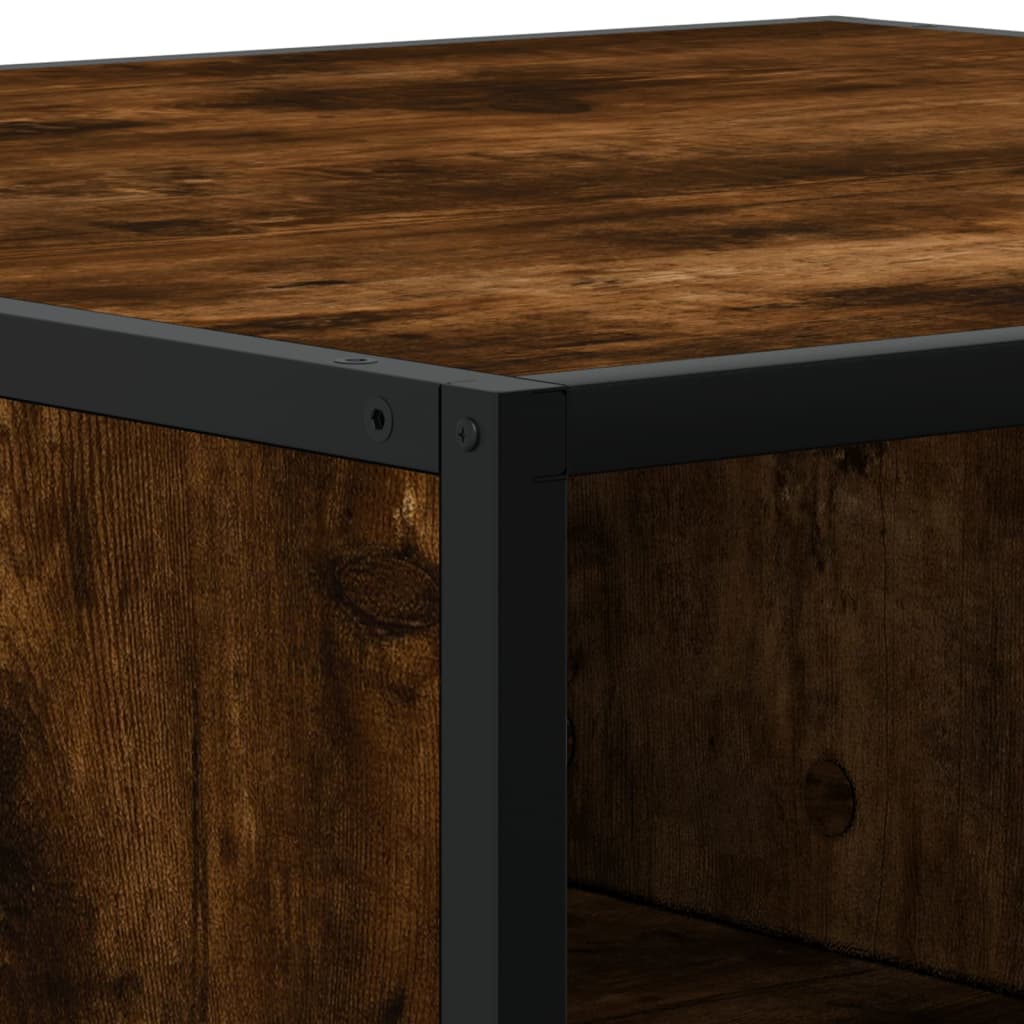 Tavolino Rovere Fumo 80x80x30 cm in Truciolato e Metallo | homemem39