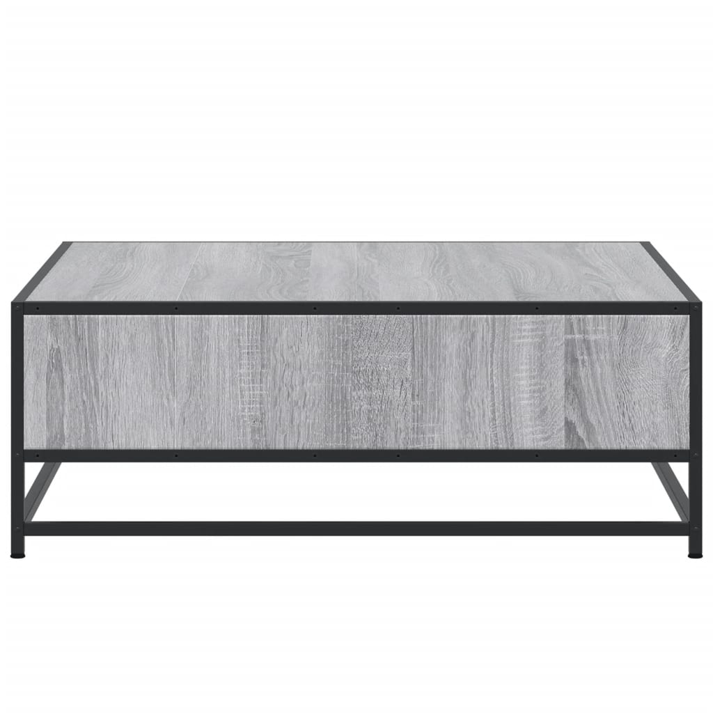 Tavolino Grigio Sonoma 80x80x30 cm in Truciolato e Metallo | homemem39