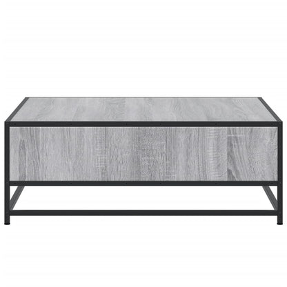 Tavolino Grigio Sonoma 80x80x30 cm in Truciolato e Metallo | homemem39