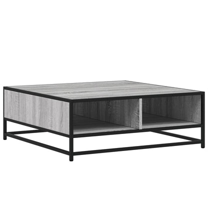 Tavolino Grigio Sonoma 80x80x30 cm in Truciolato e Metallo | homemem39