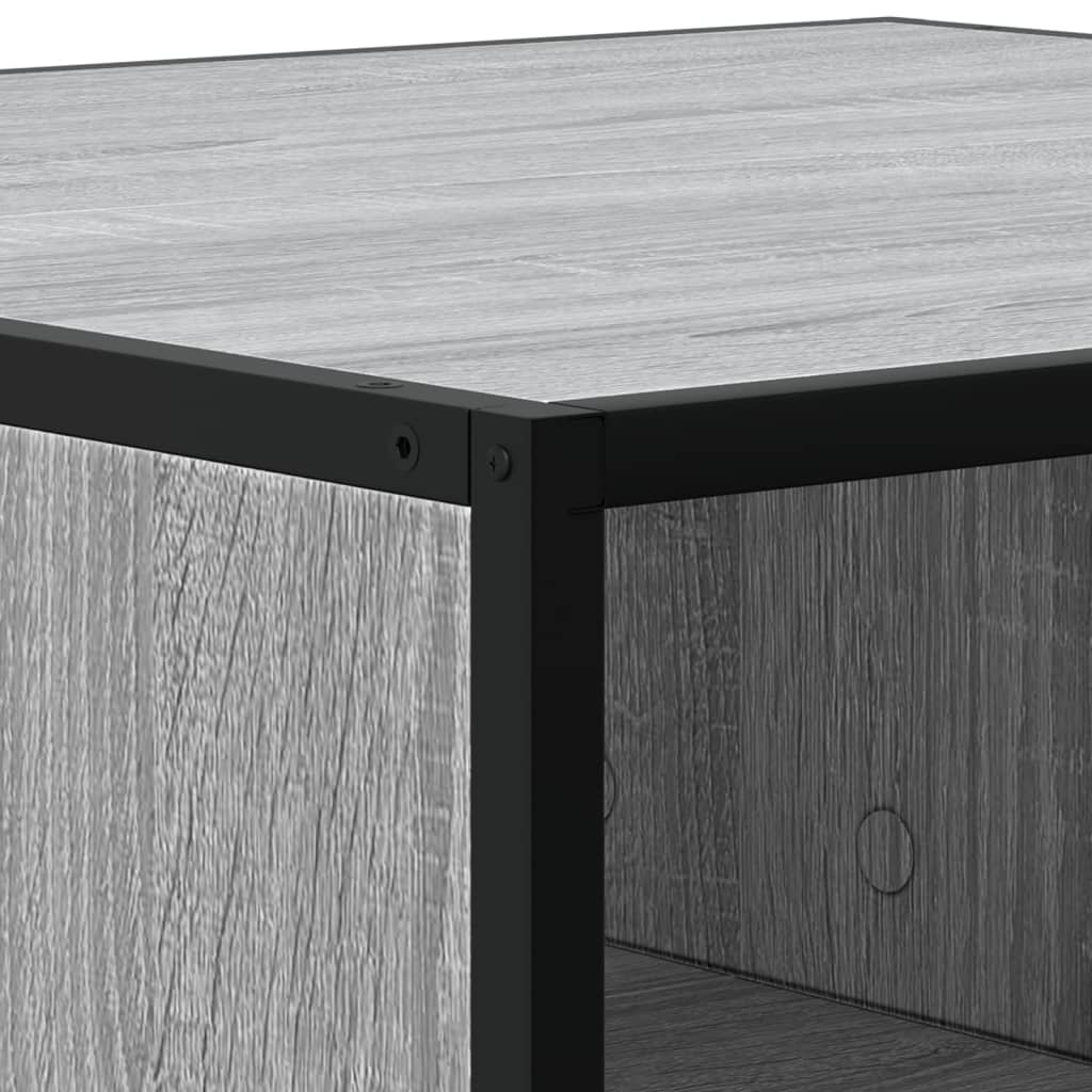 Tavolino Grigio Sonoma 80x80x30 cm in Truciolato e Metallo | homemem39