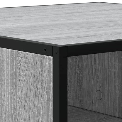 Tavolino Grigio Sonoma 80x80x30 cm in Truciolato e Metallo | homemem39