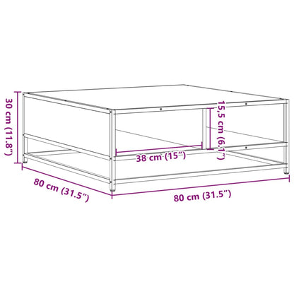 Tavolino Grigio Sonoma 80x80x30 cm in Truciolato e Metallo | homemem39