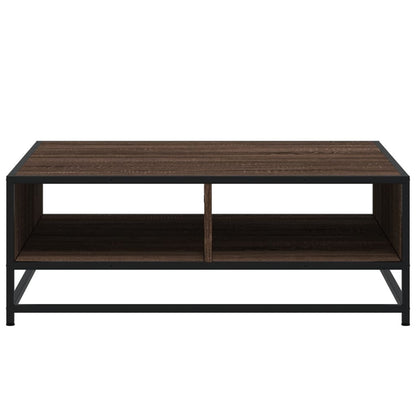 Tavolino Rovere Marrone 80x80x30 cm in Truciolato e Metallo | homemem39