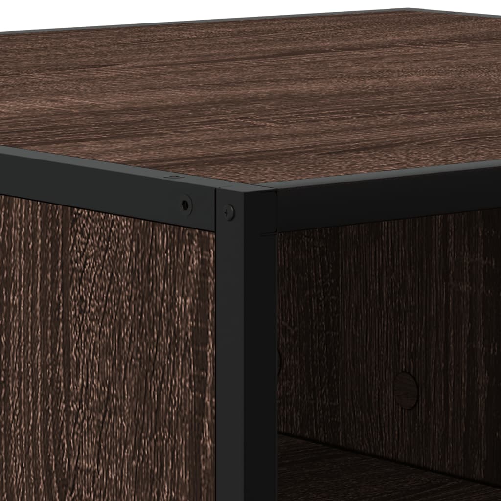 Tavolino Rovere Marrone 80x80x30 cm in Truciolato e Metallo | homemem39