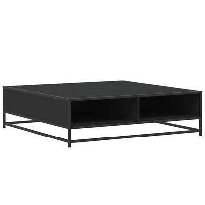 Tavolino Nero 100x100x30 cm Legno in Truciolato e Metallo | homemem39