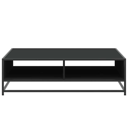 Tavolino Nero 100x100x30 cm Legno in Truciolato e Metallo | homemem39