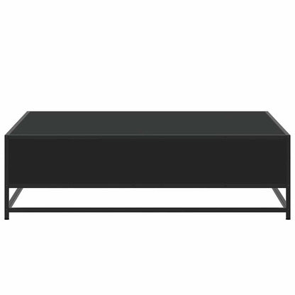 Tavolino Nero 100x100x30 cm Legno in Truciolato e Metallo | homemem39