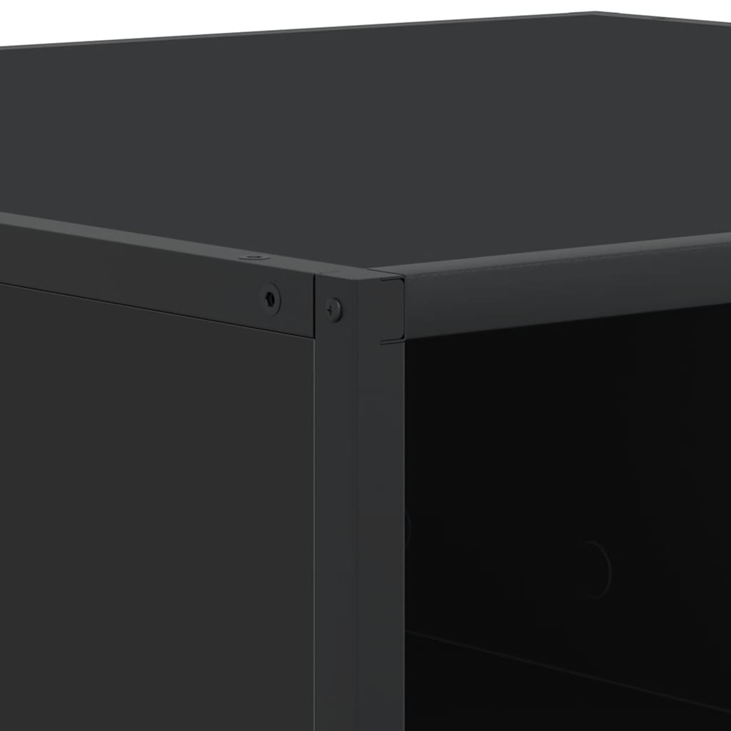 Tavolino Nero 100x100x30 cm Legno in Truciolato e Metallo | homemem39