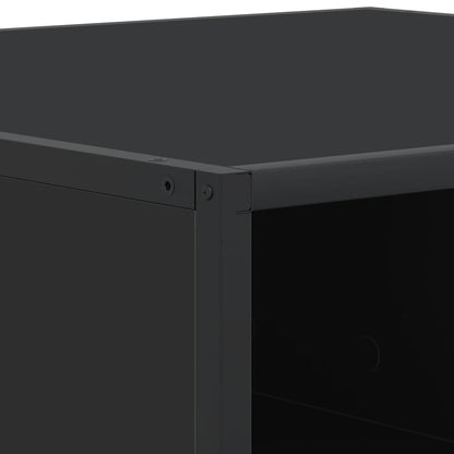 Tavolino Nero 100x100x30 cm Legno in Truciolato e Metallo | homemem39