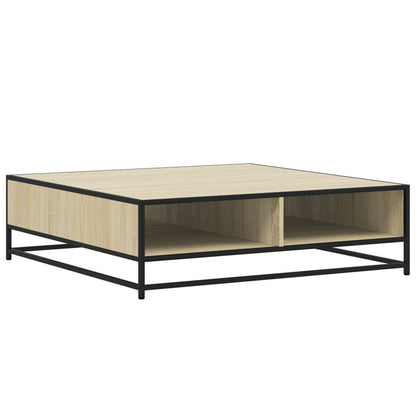 Tavolino Rovere Sonoma 100x100x30 cm in Truciolato e Metallo | homemem39