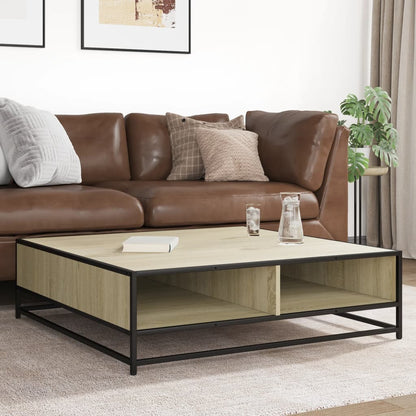 Tavolino Rovere Sonoma 100x100x30 cm in Truciolato e Metallo | homemem39