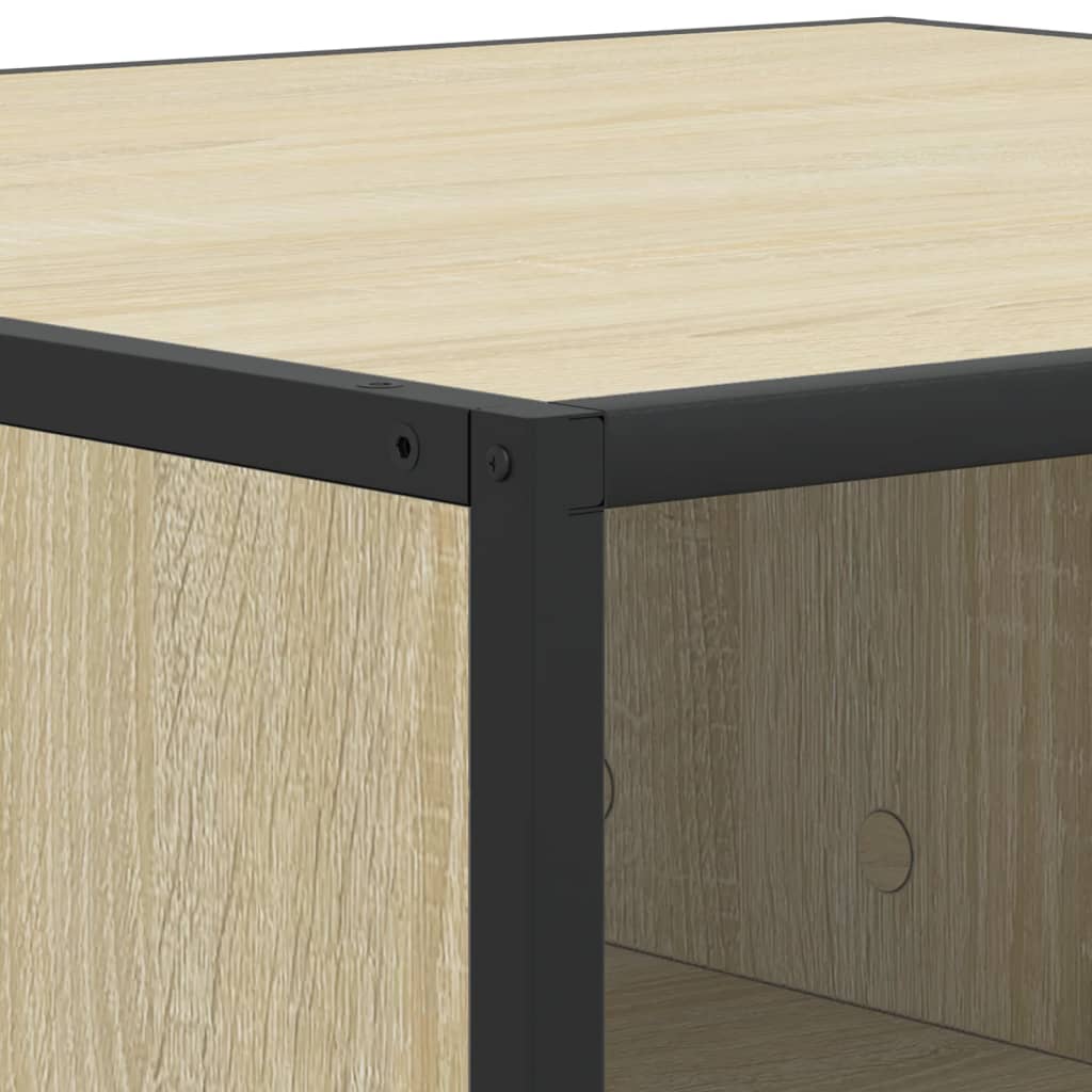 Tavolino Rovere Sonoma 100x100x30 cm in Truciolato e Metallo | homemem39