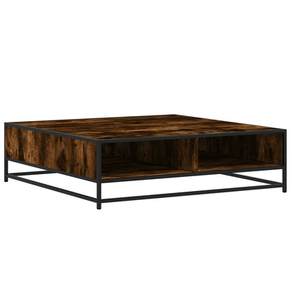 Tavolino Rovere Fumo 100x100x30 cm in Truciolato e Metallo | homemem39