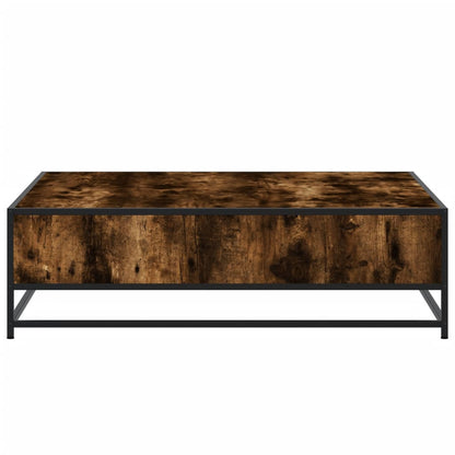Tavolino Rovere Fumo 100x100x30 cm in Truciolato e Metallo | homemem39