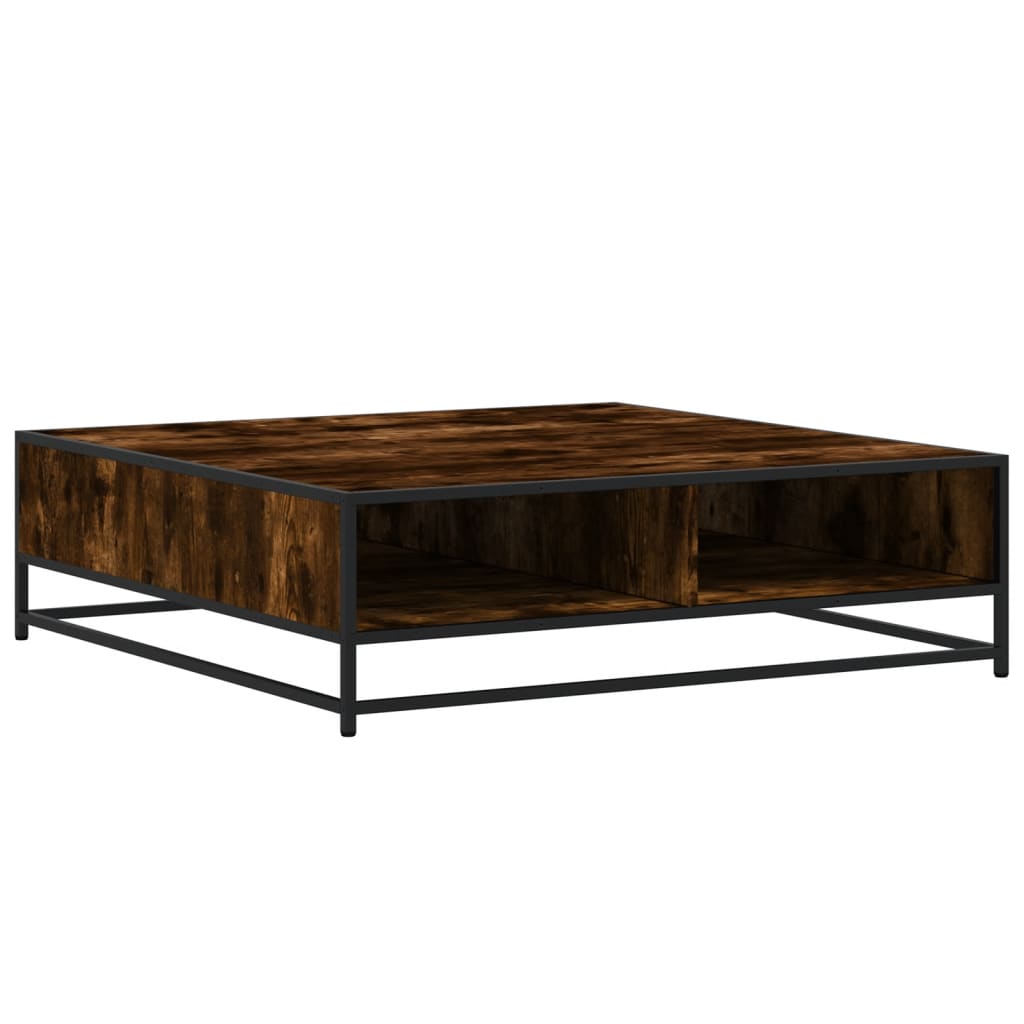 Tavolino Rovere Fumo 100x100x30 cm in Truciolato e Metallo | homemem39