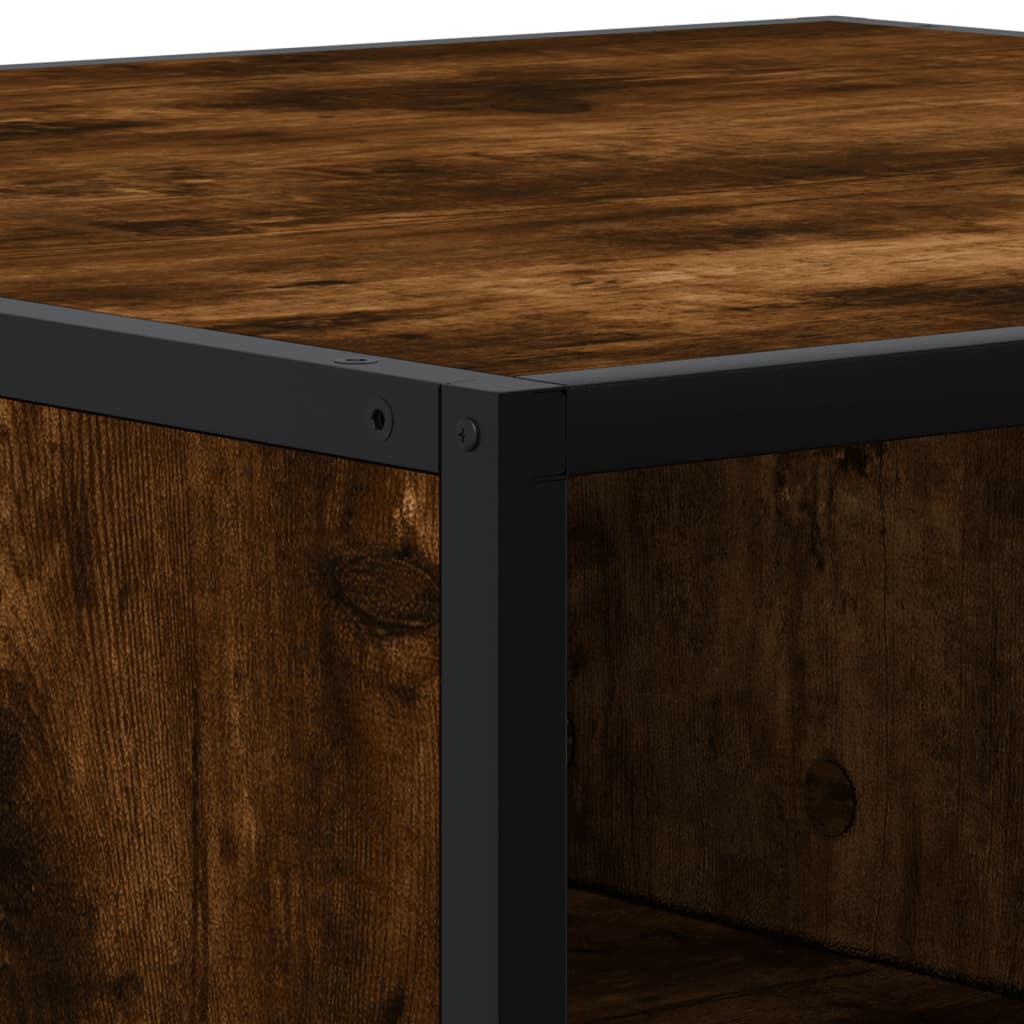 Tavolino Rovere Fumo 100x100x30 cm in Truciolato e Metallo | homemem39