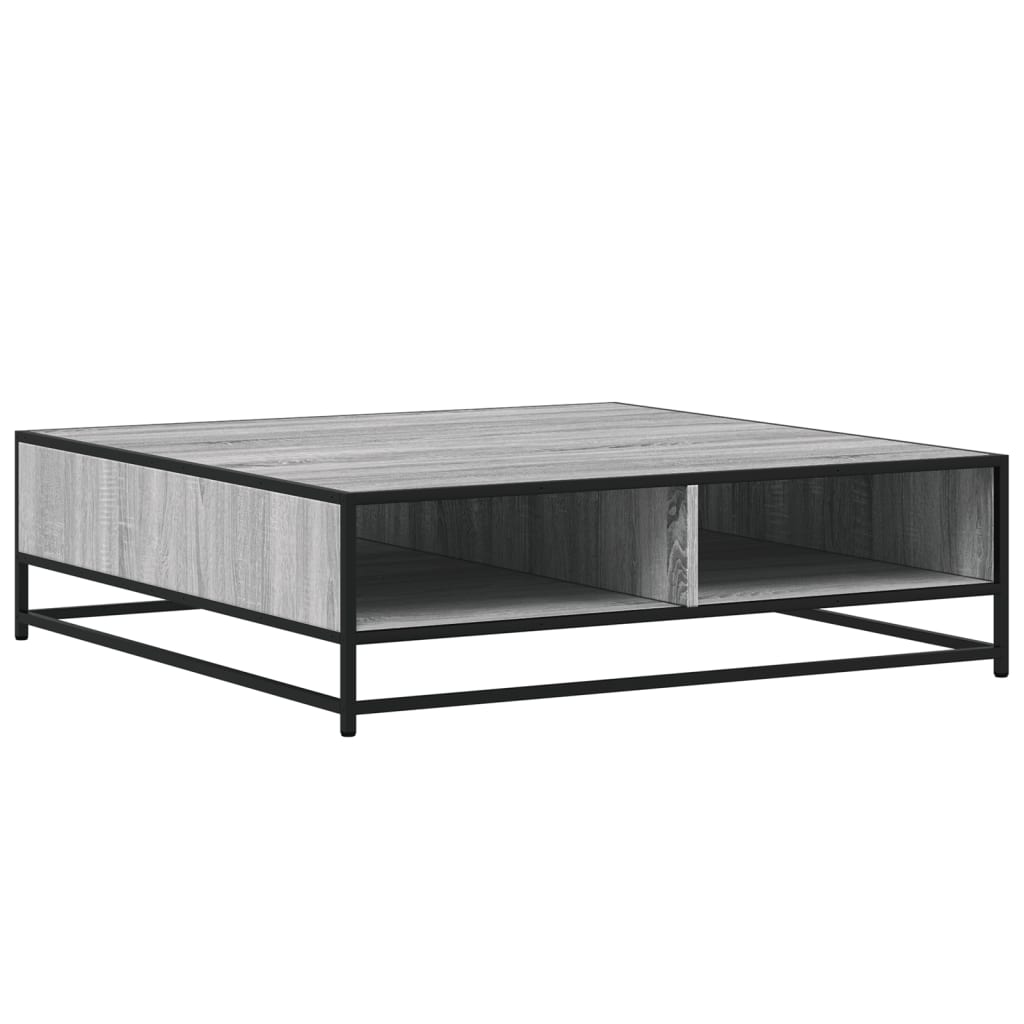 Tavolino Grigio Sonoma 100x100x30 cm in Truciolato e Metallo | homemem39