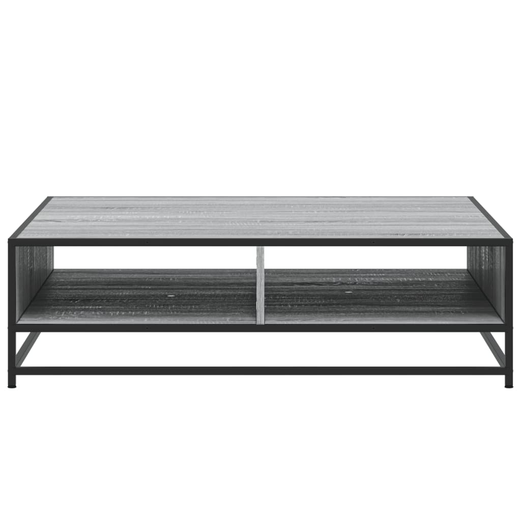 Tavolino Grigio Sonoma 100x100x30 cm in Truciolato e Metallo | homemem39