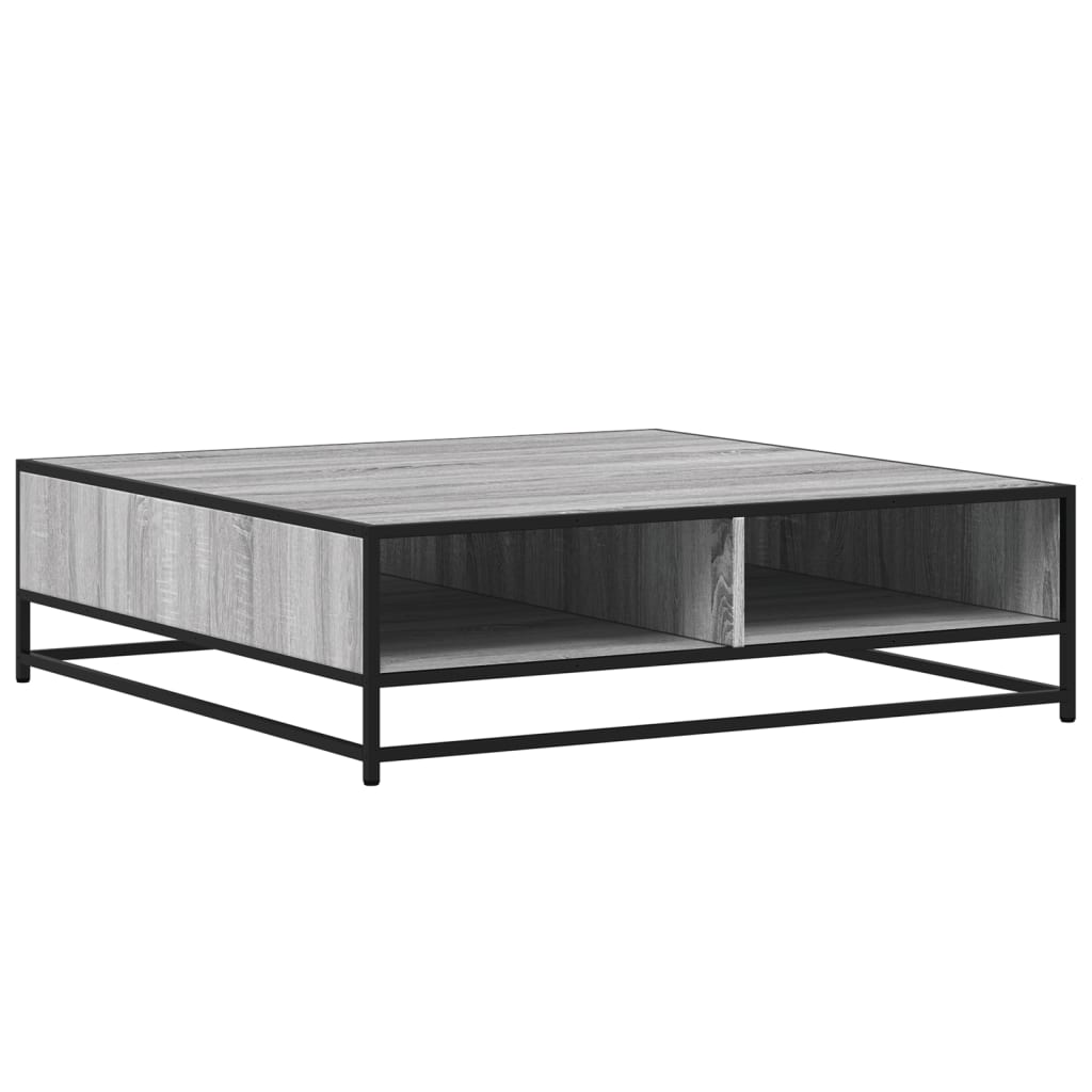 Tavolino Grigio Sonoma 100x100x30 cm in Truciolato e Metallo | homemem39