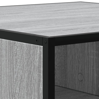 Tavolino Grigio Sonoma 100x100x30 cm in Truciolato e Metallo | homemem39