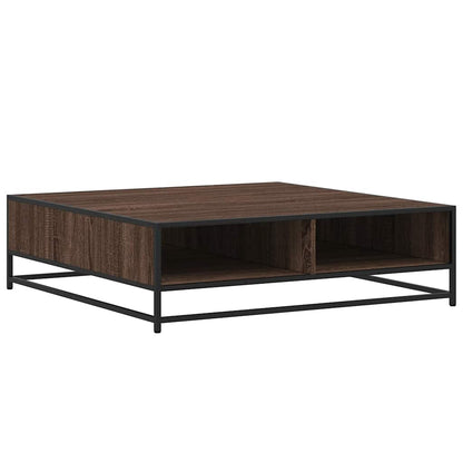 Tavolino Rovere Marrone 100x100x30 cm in Truciolato e Metallo