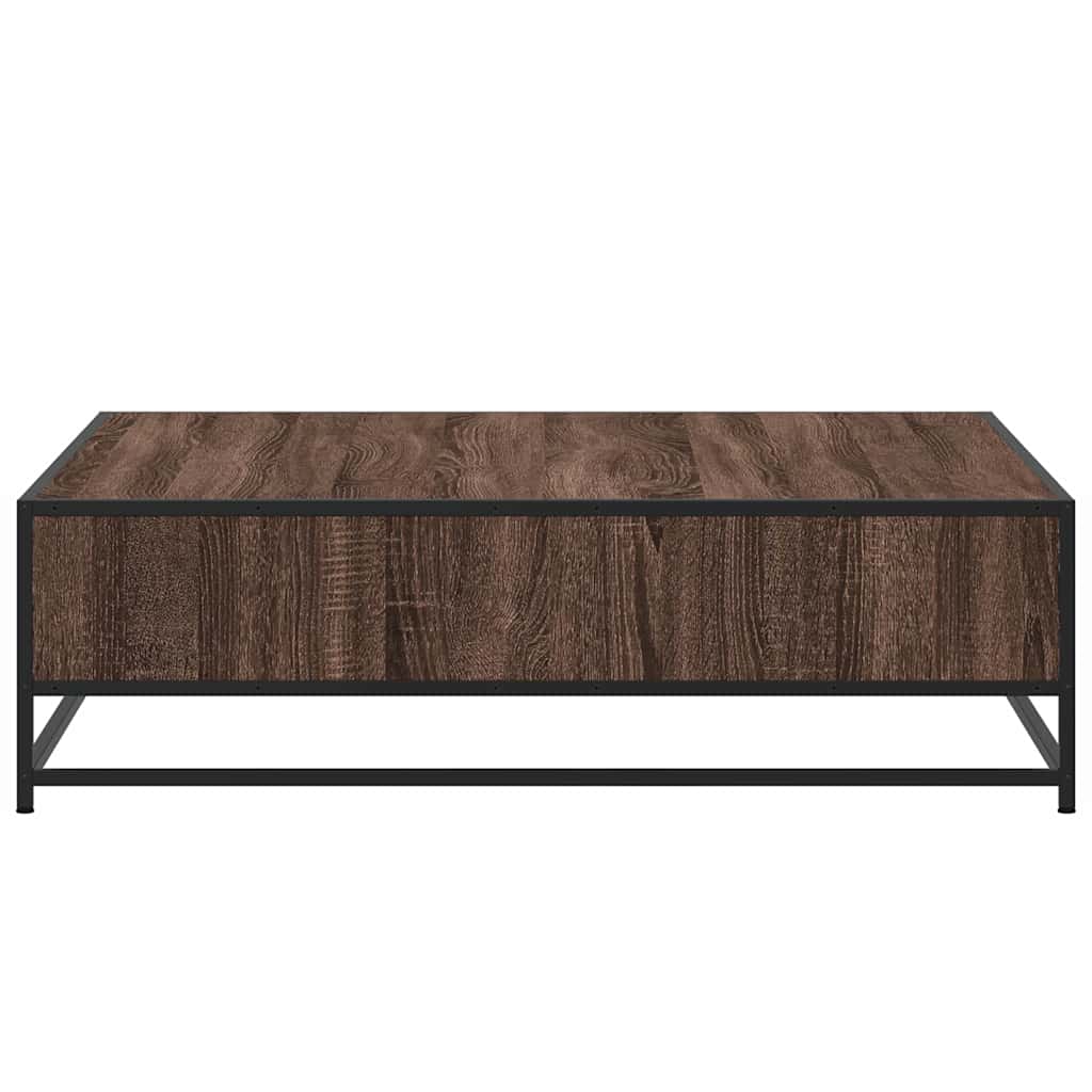 Tavolino Rovere Marrone 100x100x30 cm in Truciolato e Metallo | homemem39
