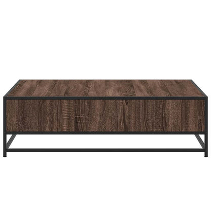 Tavolino Rovere Marrone 100x100x30 cm in Truciolato e Metallo