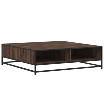 Tavolino Rovere Marrone 100x100x30 cm in Truciolato e Metallo
