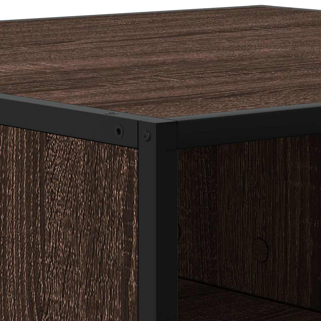 Tavolino Rovere Marrone 100x100x30 cm in Truciolato e Metallo | homemem39