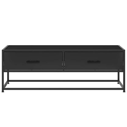 Tavolino Salotto Nero 100x50x35 cm Legno Multistrato e Metallo | homemem39