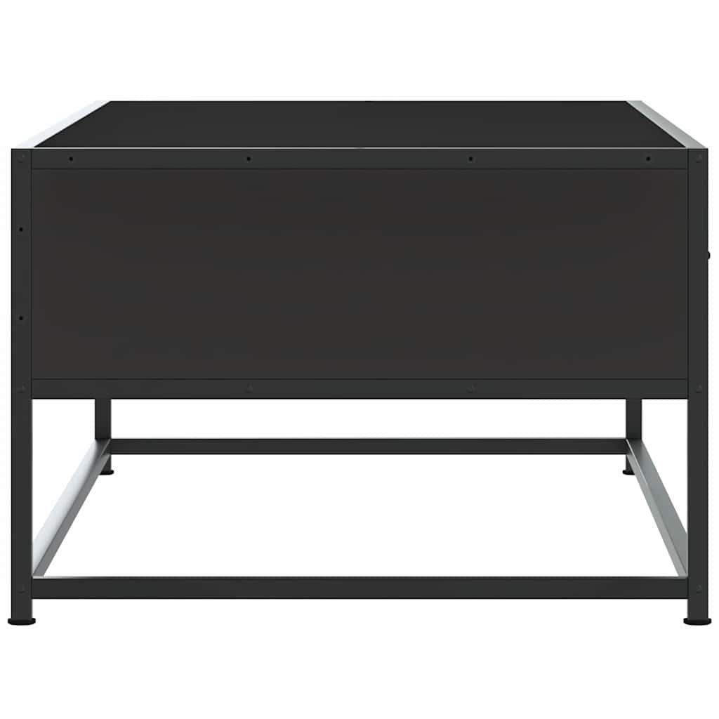 Tavolino Salotto Nero 100x50x35 cm Legno Multistrato e Metallo | homemem39