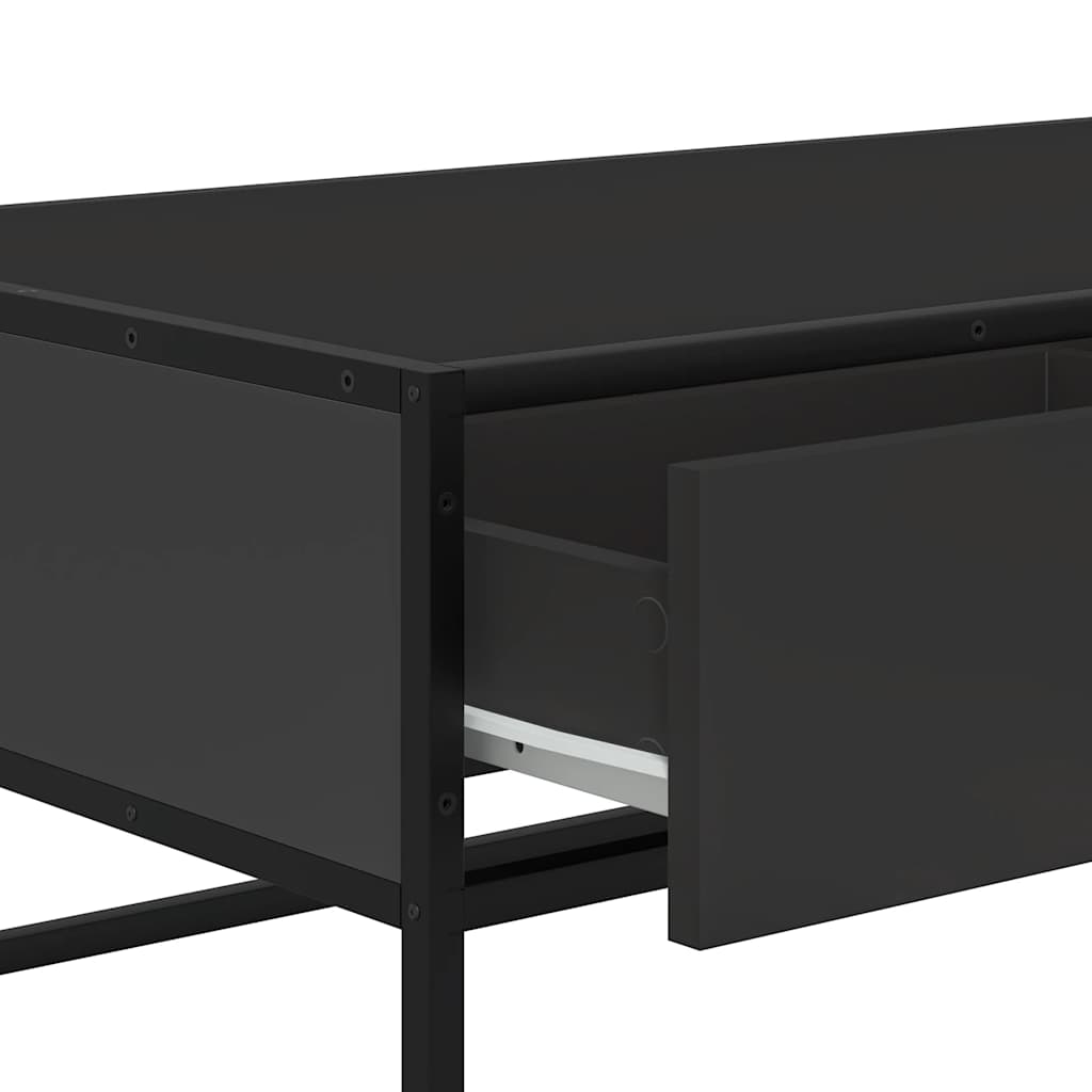 Tavolino Salotto Nero 100x50x35 cm Legno Multistrato e Metallo | homemem39