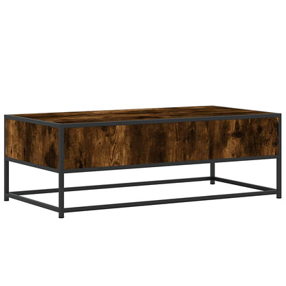 Tavolino Salotto Rovere Fumo 100x50x35 cm Multistrato e Metallo | homemem39