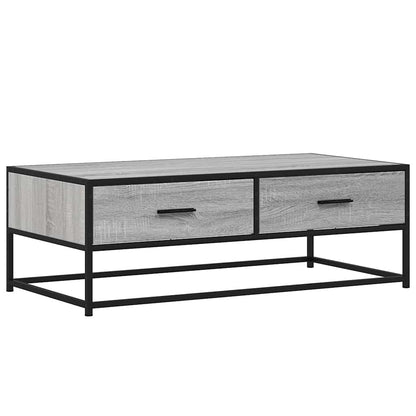 Tavolino Salotto Grigio Sonoma 100x50x35cm Multistrato Metallo | homemem39