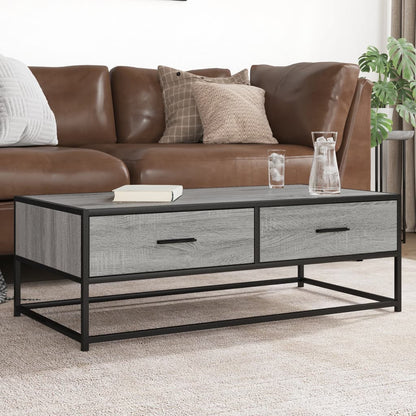 Tavolino Salotto Grigio Sonoma 100x50x35cm Multistrato Metallo | homemem39