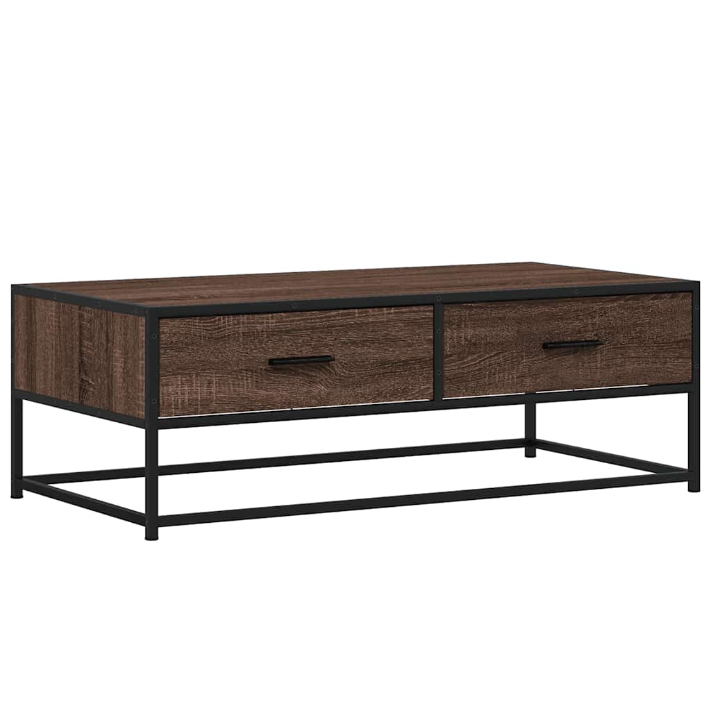 Tavolino Salotto Rovere Marrone 100x50x35cm Multistrato Metallo | homemem39
