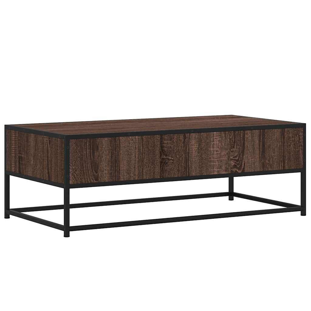 Tavolino Salotto Rovere Marrone 100x50x35cm Multistrato Metallo | homemem39