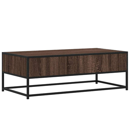 Tavolino Salotto Rovere Marrone 100x50x35cm Multistrato Metallo | homemem39