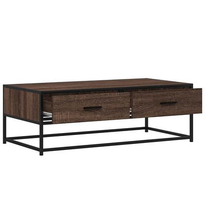 Tavolino Salotto Rovere Marrone 100x50x35cm Multistrato Metallo | homemem39