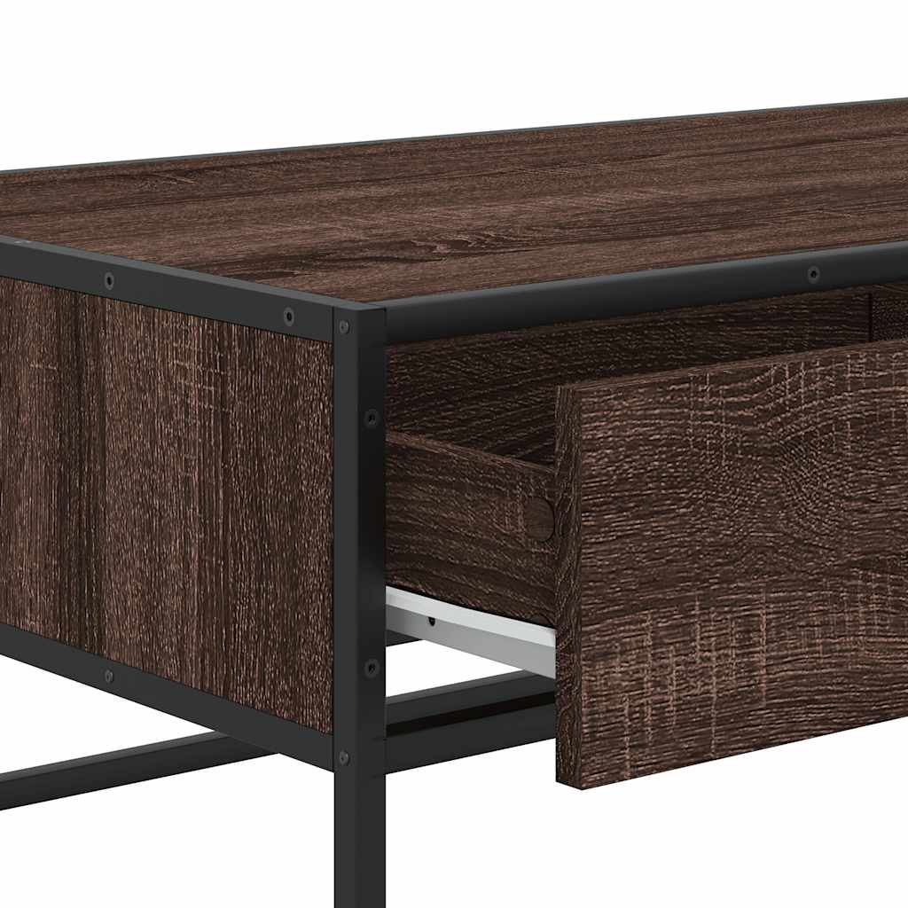 Tavolino Salotto Rovere Marrone 100x50x35cm Multistrato Metallo | homemem39