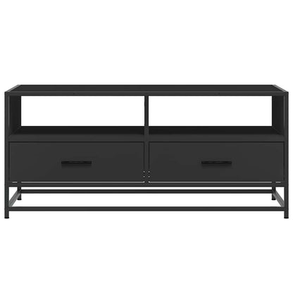 Tavolino Salotto Nero 100x50x45 cm Legno Multistrato e Metallo | homemem39