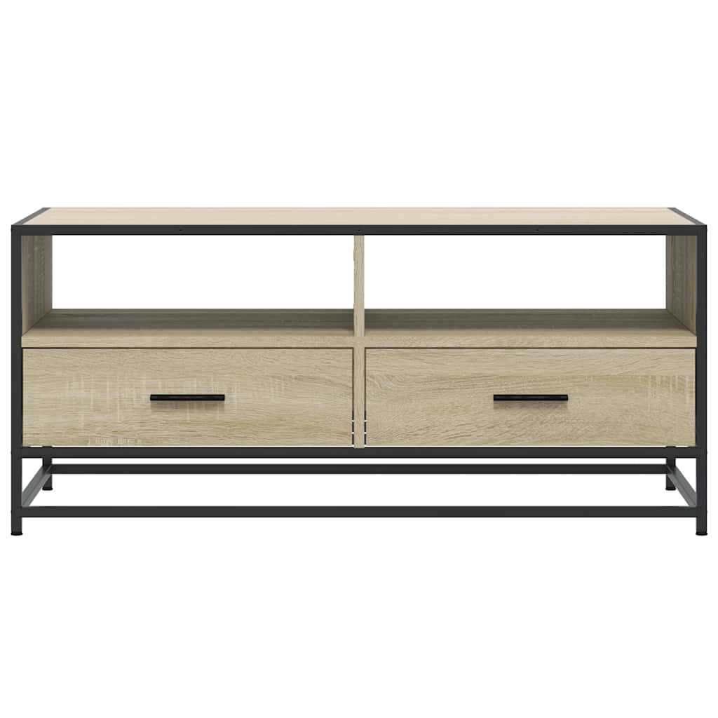Tavolino Rovere Sonoma 100x50x45 cm Legno Multistrato e Metallo | homemem39