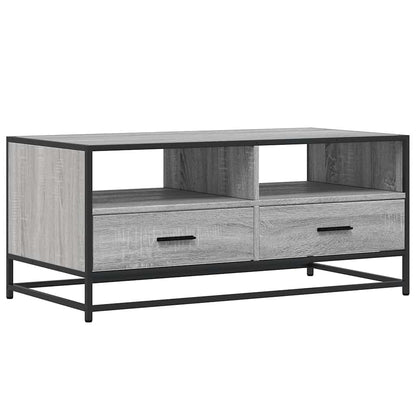 Tavolino Grigio Sonoma 100x50x45 cm Legno Multistrato e Metallo | homemem39