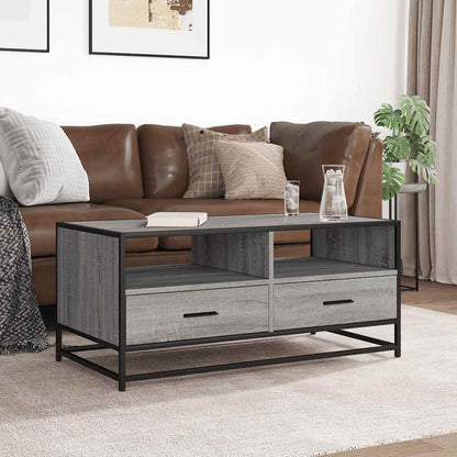 Tavolino Grigio Sonoma 100x50x45 cm Legno Multistrato e Metallo | homemem39
