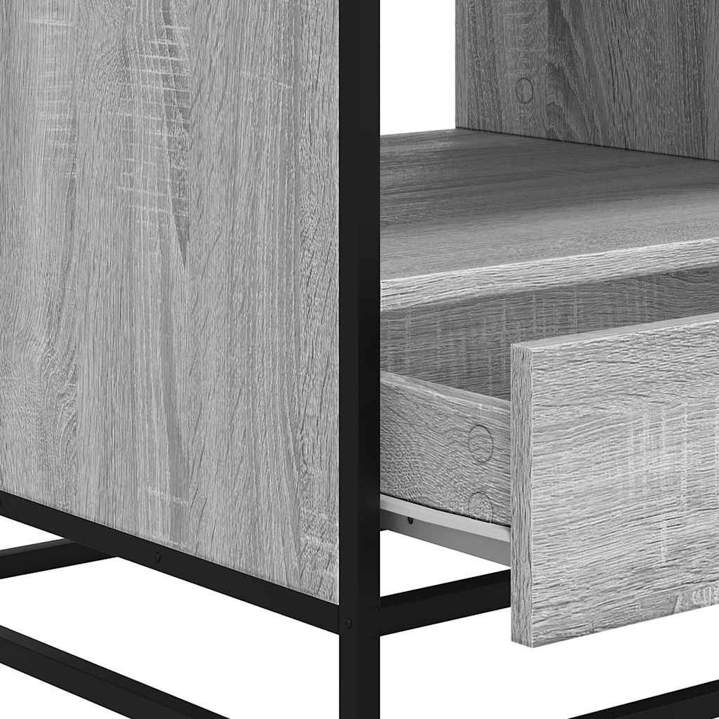 Tavolino Grigio Sonoma 100x50x45 cm Legno Multistrato e Metallo | homemem39