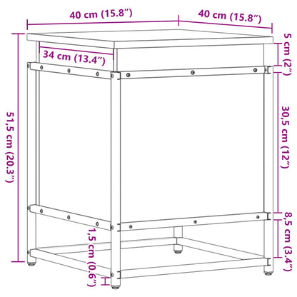 Contenitore con Coperchio Nero 40x40x51,5 cm in Truciolato